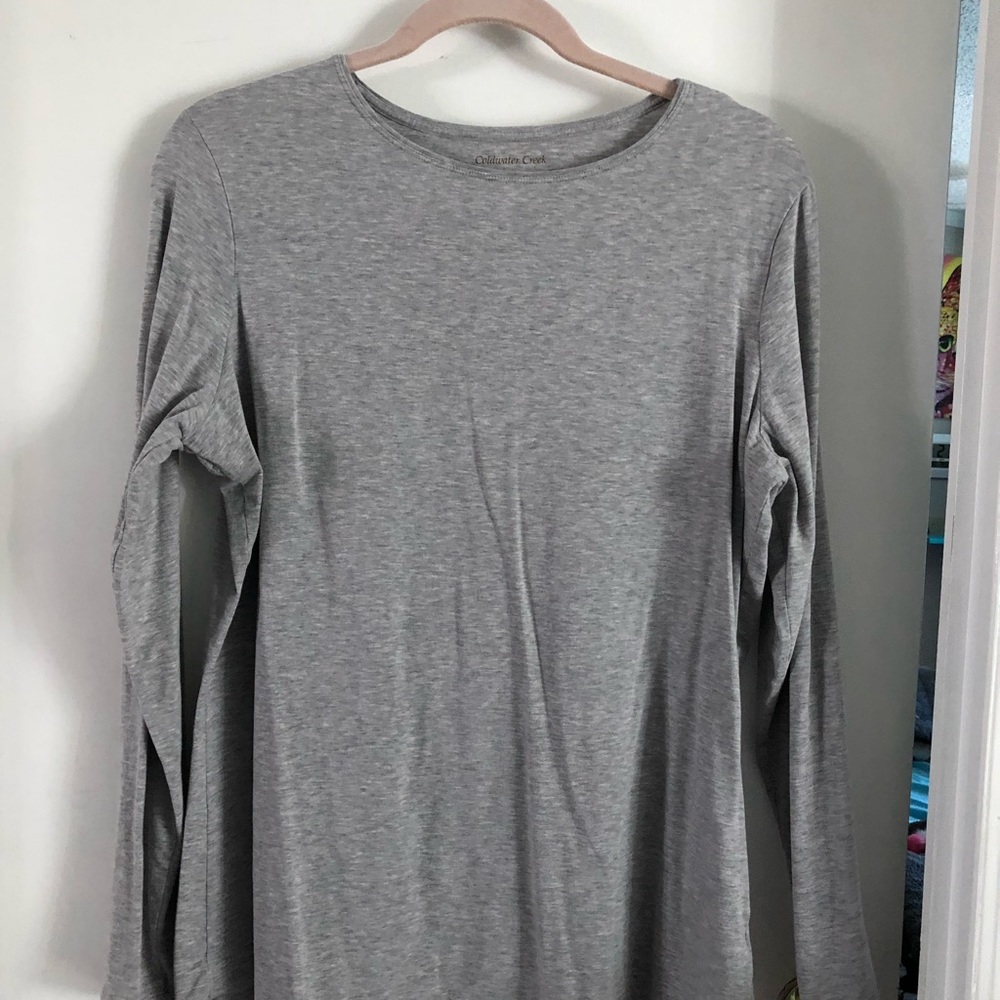 Coldwater creek heather grey long sleeve shirt
